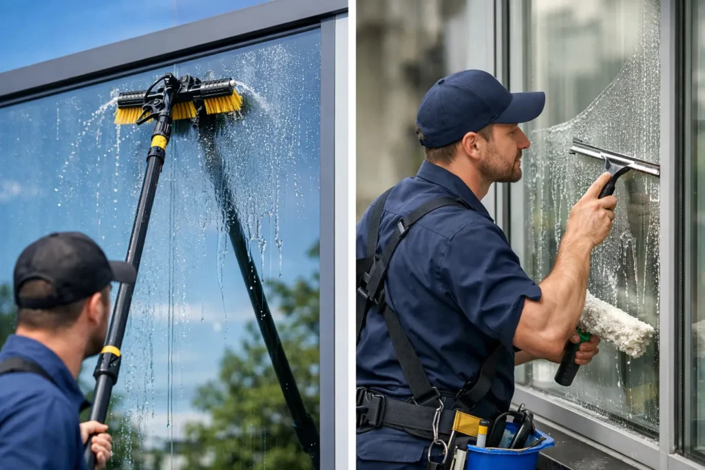 Water Fed Pole vs Traditional Window Cleaning